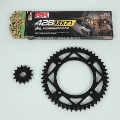 Kit chaîne FE pour moto KTM 85 Sx Grandes Roues 2004 à 2017 14x49 Pas 428 Neuf