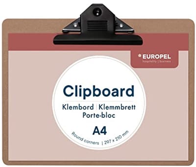 Houten Klembord A4 met Zwarte Klem en Verborgen Hanggat – Duurzaam voor School, Kantoor en Restaurant