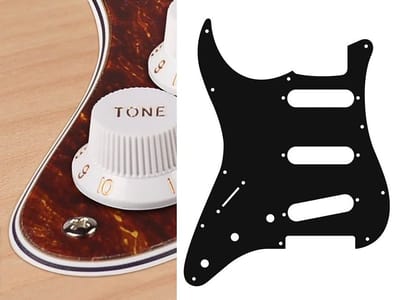 Boston SL-413-T pickguard, Stallion, standard, SSS, 3 pot holes, 3-5 switch, lefthanded, 4 ply, tortoise