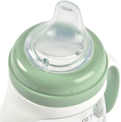 Béaba Drinkbeker Baby - 2-in-1 Oefenbeker - 100% Lekvrij - 4+ Maanden - Groen - 210 ml