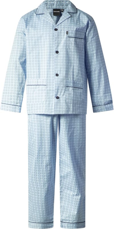 Gentlemen - klassieke heren pyjama 9451 met doorknoop - 100% katoen - blue - maat 48