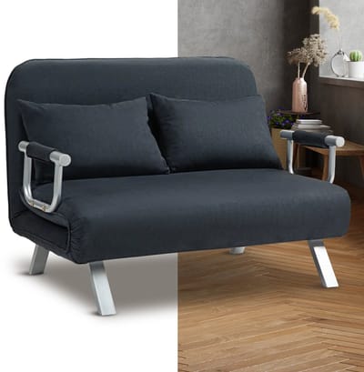 Slaapbank - Uitklapbaar - Slaapstoel - Logeerbed - Zetelbed - Slaapfauteuil - Vouwbed - 2 persoons - Zeer comfortabel - Zwart