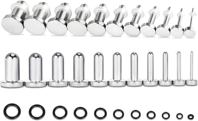 Set oorstretcher 1-25 mm 0,5 mm oorstretching set single flare plug tunnel set van roestvrij staal oorlel piercing verlenging sieraden voor vrouwen mannen