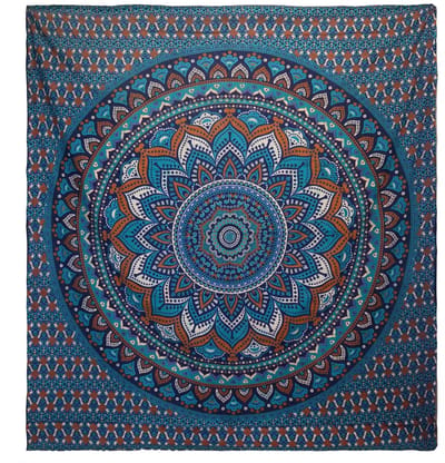 Katoenen Bedsprei & Wandkleed – Mandala – 200 x 230 cm - Turkoois