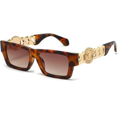 Nieuwe mode vierkante zonnebril mannen vrouwen trendy geavanceerde UV-bescherming unisex stijlvolle brillen brown