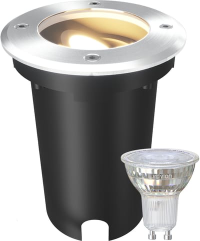 Ledvion LED Grondspot 3 stuks Vierkant GU10 3W 230V 2700K Warm wit IP67