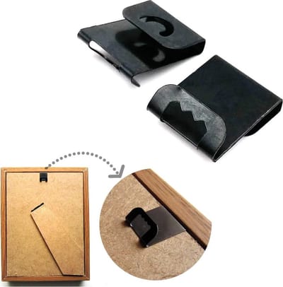 FSW-Products - 10 Stuks - Fotolijst Houders - Fotolijsthaken - Clip voor Fotowand - Zwart