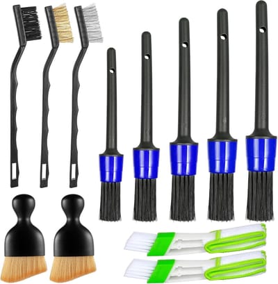 12pcs Ultrasoft Detail Cleaning Brushes - Set van 12 Auto Onderhoudsborstels - Auto Borstels voor Stofvegen en Reiniging