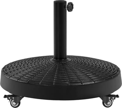CLGP® Parasolvoet op Wielen - Verrijdbaar - Weerbestendig - Zwart
