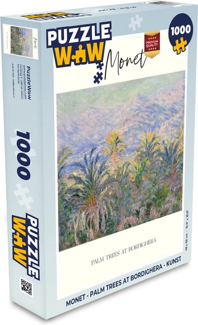 Puzzel Monet - Palm trees at Bordighera - Kunst - Legpuzzel - Puzzel 1000 stukjes volwassenen