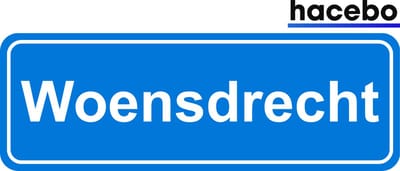 Hacebo - Plaatsnaam Sticker - 29x10 CM - Woensdrecht sticker - Verkeersborden sticker - grappige cadeaus - Woensdrecht