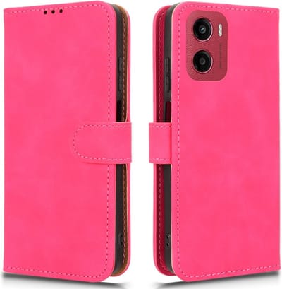 Coverup Hoesje - Geschikt voor Motorola Moto G05 / E15 Hoesje - Coverup Book Case - Roze