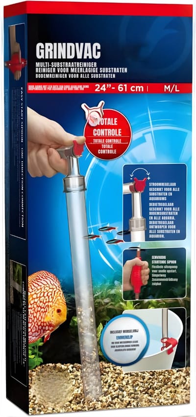DnA® Aquarium Stofzuiger - Aquarium Stofzuiger Bodemreiniger - Aquarium Bodemreiniger - Gravel Cleaner - Rood - 10cm x 19cm x 45cm