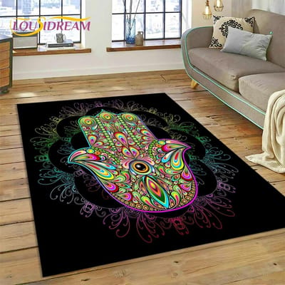 Tapis Evil Eye Turkey Blue Nazar Œil d'Horus pour Décoration de Salon Chambre à Coucher, Tapis de Sol Antidérapant Décoration pour Canapé Paillasson 40x60cm( 15x23in )
