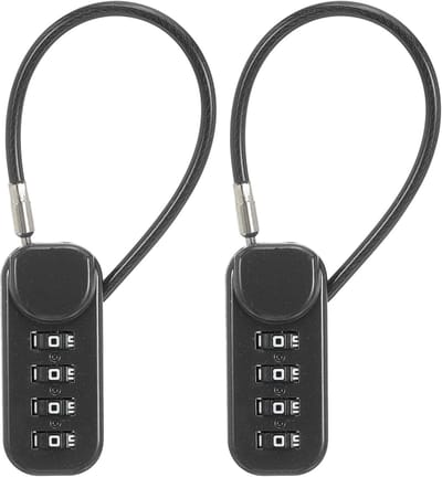2 Stuks 4-Cijfer Cijferslot met Flexibele Stalen Kabel – Veilig voor Fiets, Helm, Kluisje & Bagage