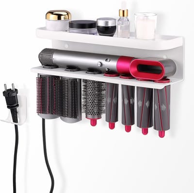 Houder voor Dyson Airwrap | Wandhouder zonder boren | Wit