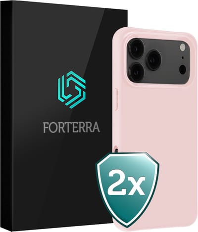 Hoesje 2 Stuks - Geschikt voor Apple iPhone 17 Pro - Sterk & Shockproof - Back Cover - Case Siliconen - Telefoon Hoes - Lichtroze