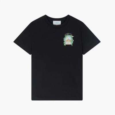 T-shirt Korte Mouw Casablanca L'ARCHE DE TENNIS TSHIRT BLACK