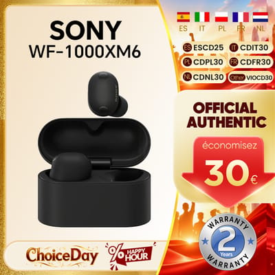 Originele Sony WF-1000XM6 draadloze oordopjes met actieve ruisonderdrukking, AI-aangedreven ultra-heldere oproepen, multipoint-verbinding, IPX4 Silver