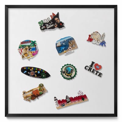 Tulup Magneetbord met Zwarte Frame - Wit Magneetbord in Effen Kleuren - 50 cm x 50 cm - Kleur wit - Magnetisch Bord voor Magneten - Magneetbord voor Foto's en Notities - Magneetbord voor Reissouvenirs