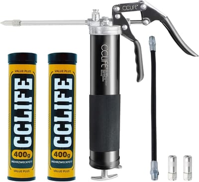 Eenhandige vetspuit - Smeerpomp - Precisie smeren - 6000 PSI druk - Met flexibele slang - Zwart