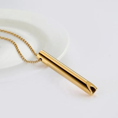 New Age Devi - Ontdek de kracht van rustig ademen met onze veelzijdige Ademketting - Hyperventilatie Hulpmiddel - Ademtrainer - Ademhalingstrainer - Anti Hyperventilatie ketting - Stoppen met Roken - Tegen Stress en Paniek - Cadeau in prachtig Goud