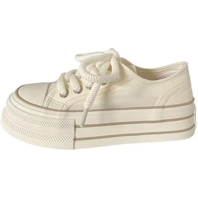 Platform Canvas Schoenen Zomer Nieuw Veelzijdig Ins Tide Verhoging Student Casual Schoenen 40 white