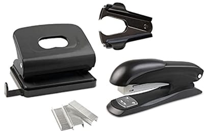 Kantoor set 4 delen - perforator, nietmachine, nietjesverwijderaar en nietjes 24/6