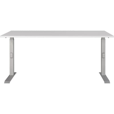 Agenda bureau, mechanisch in hoogte verstelbaar, B 1600 x D 800 x H 680-910 mm, lichtgrijs/zilver