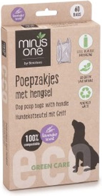 Beeztees Minus One Poepzakjes - Hond - Lavendel - 60 ST