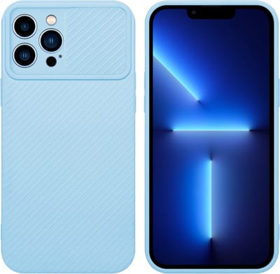 Cadorabo Hoesje geschikt voor Apple iPhone 13 PRO MAX in Bonbon Licht Blauw - Beschermhoes van flexibel TPU-silicone Case Cover en met camerabescherming
