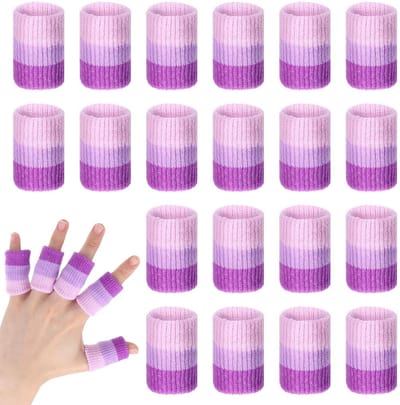 Vingerbeschermers Set - Vingerhulzen - Bescherming bij Letsel - Ademend Materiaal - 20 Stuks - Paars