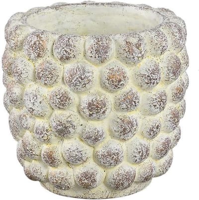 PTMD Bloempot Ruis - 19x19x17 cm - Cement - Creme