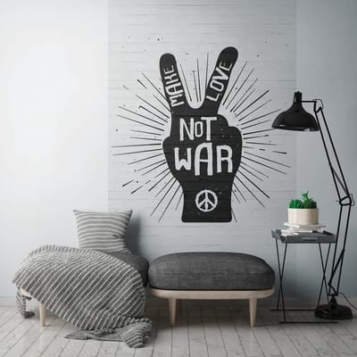 Fotobehang Profhome 398291-GU vliesbehang hardvinyl warmdruk in reliëf glad in baksteen look mat wit zwart 1,59 m x 2,8 m