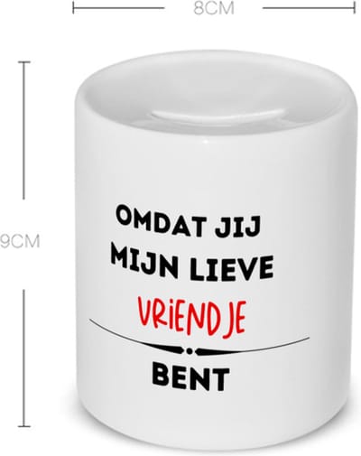Akyol - omdat jij mijn lieve vriendje bent Spaarpot - Vriend/vriendin - de liefste vriend - valentijnsdag - verjaardag - cadeautje voor vriendje - kado - geschenk - 350 ML inhoud