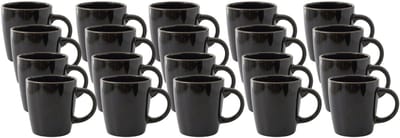 Home Deco Factory Mok - 20x - zwart - 40 cl - keramiek - vaatwasserbestendig
