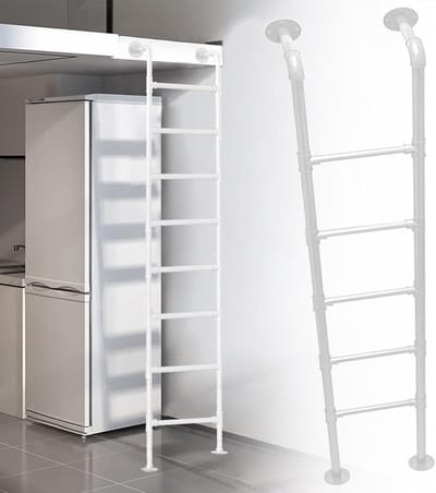 Metalen Vlizotrap - Wandtrap Zolderluik - Ruimtebesparend Toegang - In Hoogte Verstelbaar - 100-300 cm - Wit