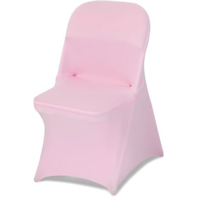 VEVOR stoelhoezen, stretch stoelhoezen, 50 stuks, wasbare en afneembare stoelhoezen van polyester-spandex voor bruiloften en diners, geschikt voor klapstoelen (45 x 46 x 77 cm), roze