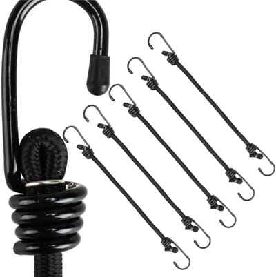 Spanrubber met haken - Expander set - Lading vastzetten - Extra sterke haken - 60 cm - Zwart