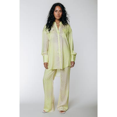 Colourful Rebel Melody Liquid Straight Pants Lime Maat: XS | Straight Broeken Outlet | Dames | Groen