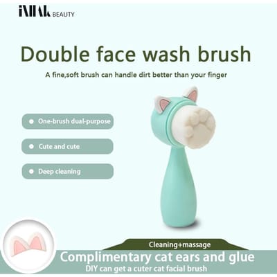 INHAK Pore Deep Cleansing Brush Siliconen Gezichts Diepe Poriënreiniger Mee-eter Verwijdering Massage Make-up Borstels Huidverzorging Zacht Haar blauw