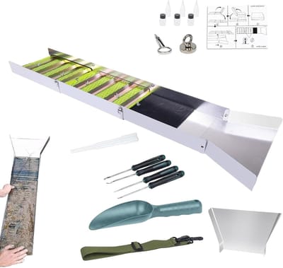 Goud Panning Kit - Prospectie Gereedschap - Edelmetalen Vinden - Draagbaar Ontwerp - 43 x 15 x 26 cm - Aluminium