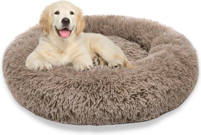 Topmast Supersoft Fluffy Donut - Hondenbed - hondenkussen - Camel - 80 cm - Made in Europe
