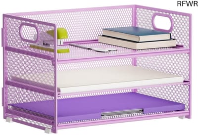 RFWR® Bureau Organizer met 3 Lagen en Handgreep - Tijdschriftenhouder en Opbergvak voor Kantoor en Thuis
