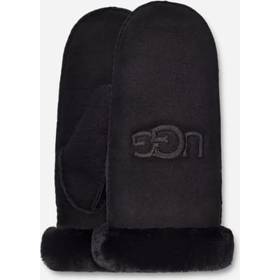 UGG® Shearling Logo Embroidered-want voor dames  in Black, Maat L/XL