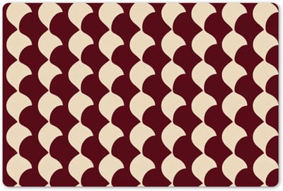 Placemats 45x30 cm - Placemat kunststof - 1 stuk - Rood - Tegelpatroon - Crème - Borden onderleggers - Decoratie voor op tafel - Keuken tafeldecoratie accessoires - Vinyl onderlegger - Tafelversiering
