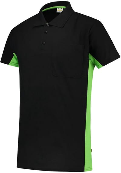 Tricorp Poloshirt Bi-Color - Workwear - 202002 - Zwart-Limoengroen - maat S