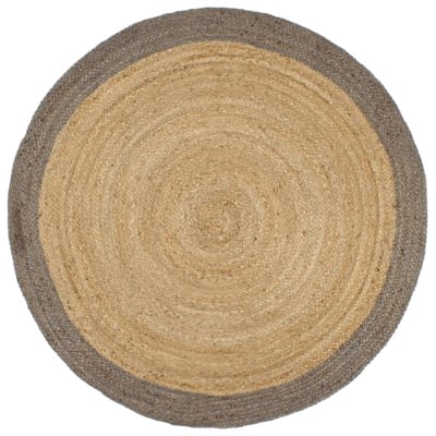 vidaXL - Vloerkleed - handgemaakt - met - grijze - rand - 210 - cm - jute
