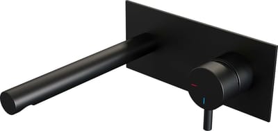 Brauer Black Edition inbouw wastafelmengkraan met rechte uitloop en afdekplaat model B1 mat zwart