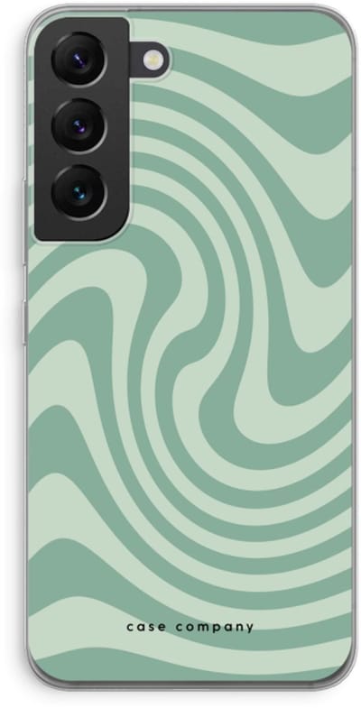 Case Company® - Hoesje geschikt voor Samsung Galaxy S22 hoesje - Swirl Groen - Soft Cover Telefoonhoesje - Bescherming aan alle Kanten en Schermrand